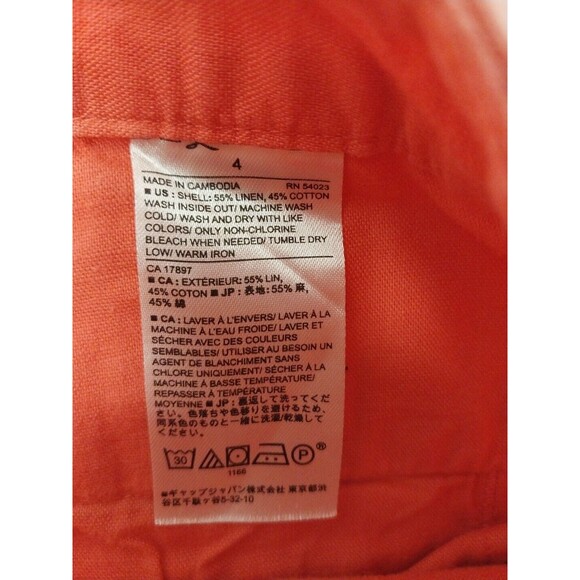 Banana Republic Shorts Womens Size 4 Hot Pink Linen Cotton Comfy Lightweight - Picture 4 of 12